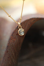 Load image into Gallery viewer, Gray Blue 6mm Rosecut Montana Sapphire Necklace in 14k Gold Fill - OOAK
