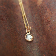 Load image into Gallery viewer, Very Light Green 6mm Rosecut Montana Sapphire Necklace in 14k Gold Fill - OOAK
