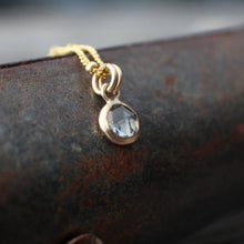 Load image into Gallery viewer, Very Light Green 6mm Rosecut Montana Sapphire Necklace in 14k Gold Fill - OOAK
