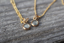 Load image into Gallery viewer, Very Light Green 6mm Rosecut Montana Sapphire Necklace in 14k Gold Fill - OOAK
