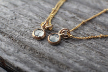 Load image into Gallery viewer, Very Light Green 6mm Rosecut Montana Sapphire Necklace in 14k Gold Fill - OOAK
