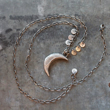 Load image into Gallery viewer, Shoot for the MOON - Charmed Crescent Moon on 24&quot; chain - Ready to Ship
