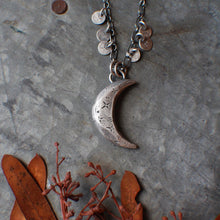 Load image into Gallery viewer, Shoot for the MOON - Charmed Crescent Moon on 24&quot; chain - Ready to Ship
