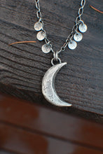 Load image into Gallery viewer, Shoot for the MOON - Charmed Crescent Moon on 24&quot; chain - Ready to Ship
