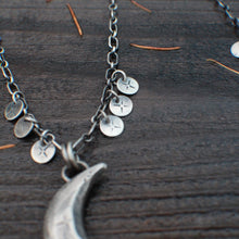 Load image into Gallery viewer, Shoot for the MOON - Charmed Crescent Moon on 24&quot; chain - Ready to Ship
