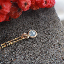 Load image into Gallery viewer, #1 Milky Light Blue 6mm Rosecut Montana Sapphire Necklace in 14k Gold Fill - OOAK
