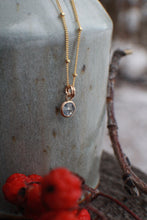 Load image into Gallery viewer, #2 Light Blue 6mm Rosecut Montana Sapphire Necklace in 14k Gold Fill - OOAK
