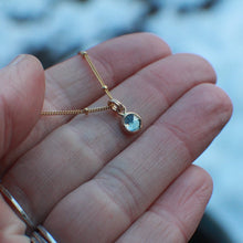 Load image into Gallery viewer, #5 Bright Blue 6mm Rosecut Montana Sapphire Necklace in 14k Gold Fill - OOAK
