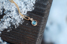 Load image into Gallery viewer, #5 Bright Blue 6mm Rosecut Montana Sapphire Necklace in 14k Gold Fill - OOAK
