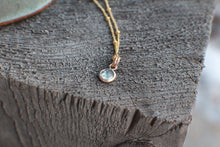 Load image into Gallery viewer, #4 Bright Blue 6mm Rosecut Montana Sapphire Necklace in 14k Gold Fill - OOAK
