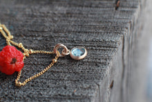 Load image into Gallery viewer, #4 Bright Blue 6mm Rosecut Montana Sapphire Necklace in 14k Gold Fill - OOAK
