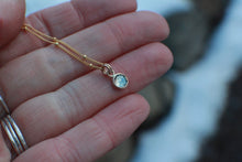 Load image into Gallery viewer, #4 Bright Blue 6mm Rosecut Montana Sapphire Necklace in 14k Gold Fill - OOAK
