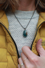 Load image into Gallery viewer, Wild Ice Pendant #4 -Thick Big Oval on 18&quot; reverse rope chain
