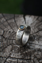 Load image into Gallery viewer, The Storm Ring: A Montana Sapphire ring in 14k Gold and Sterling Silver - Size 7.75 - OOAK
