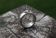 Load image into Gallery viewer, The Storm Ring: A Montana Sapphire ring in 14k Gold and Sterling Silver - Size 7.75 - OOAK
