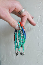 Load image into Gallery viewer, Just Add Sun:  A Coral, Turquoise, and Lapis Lazuli bracelet in Sterling Silver
