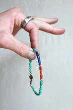 Load image into Gallery viewer, Just Add Sun:  A Coral, Turquoise, and Lapis Lazuli bracelet in Sterling Silver
