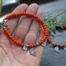 Load image into Gallery viewer, &quot;No Bad Days in Orange&quot;- A Bracelet - Size Medium 7.5&quot; OOAK

