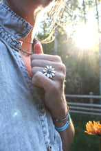 Load image into Gallery viewer, Turquoise Flower Power Ring - size 7

