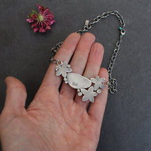 Load image into Gallery viewer, Plumeria Necklace with Shattuckite in Chrysocolla - OOAK
