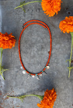 Load image into Gallery viewer, &quot;No Bad Days in Orange&quot;- A Sterling Silver Charm Necklace at 20&quot;
