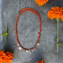 Load image into Gallery viewer, &quot;No Bad Days in Orange&quot;- A Sterling Silver Charm Necklace at 20&quot;
