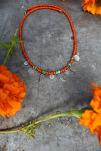 Load image into Gallery viewer, &quot;No Bad Days in Orange&quot;- A Sterling Silver Charm Necklace at 20&quot;
