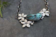 Load image into Gallery viewer, Plumeria Necklace with Shattuckite in Chrysocolla - OOAK
