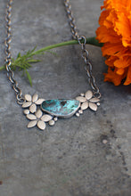 Load image into Gallery viewer, Plumeria Necklace with Shattuckite in Chrysocolla - OOAK

