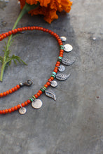 Load image into Gallery viewer, &quot;No Bad Days in Orange&quot;- A Sterling Silver Charm Necklace at 20&quot;
