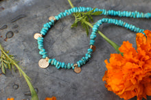 Load image into Gallery viewer, 5 Coins Kingman Turquoise Necklace with 14k Gold Fill - OOAK

