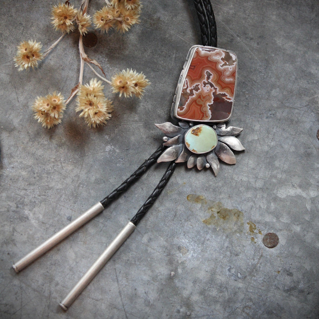 The Montana Heirloom BOLO Number 1 - Dryhead Agate & Butte Turquoise