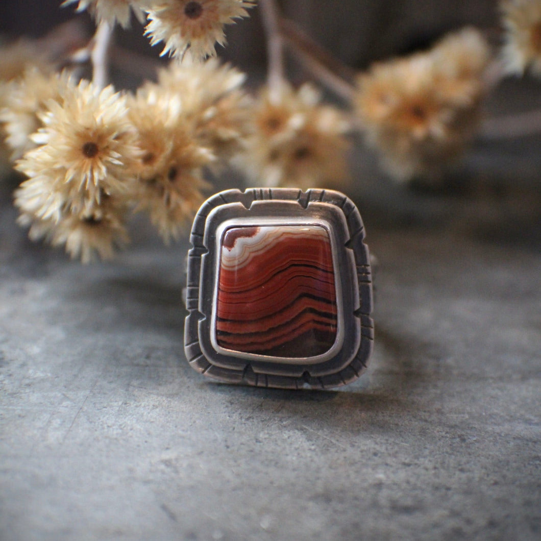 Dryhead Agate Ring - size 8.5