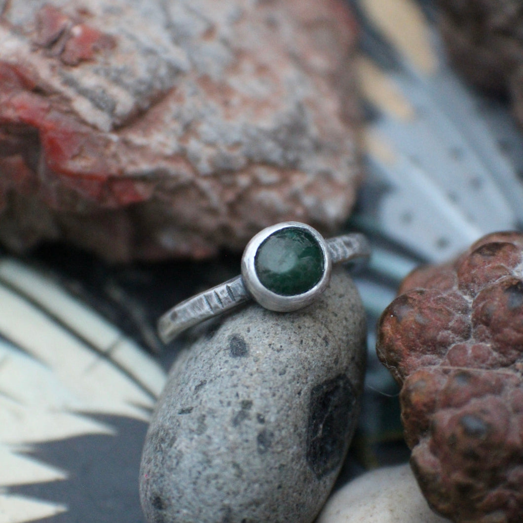 Alchemy Ring - size 6 Emerald Fatty Stacker