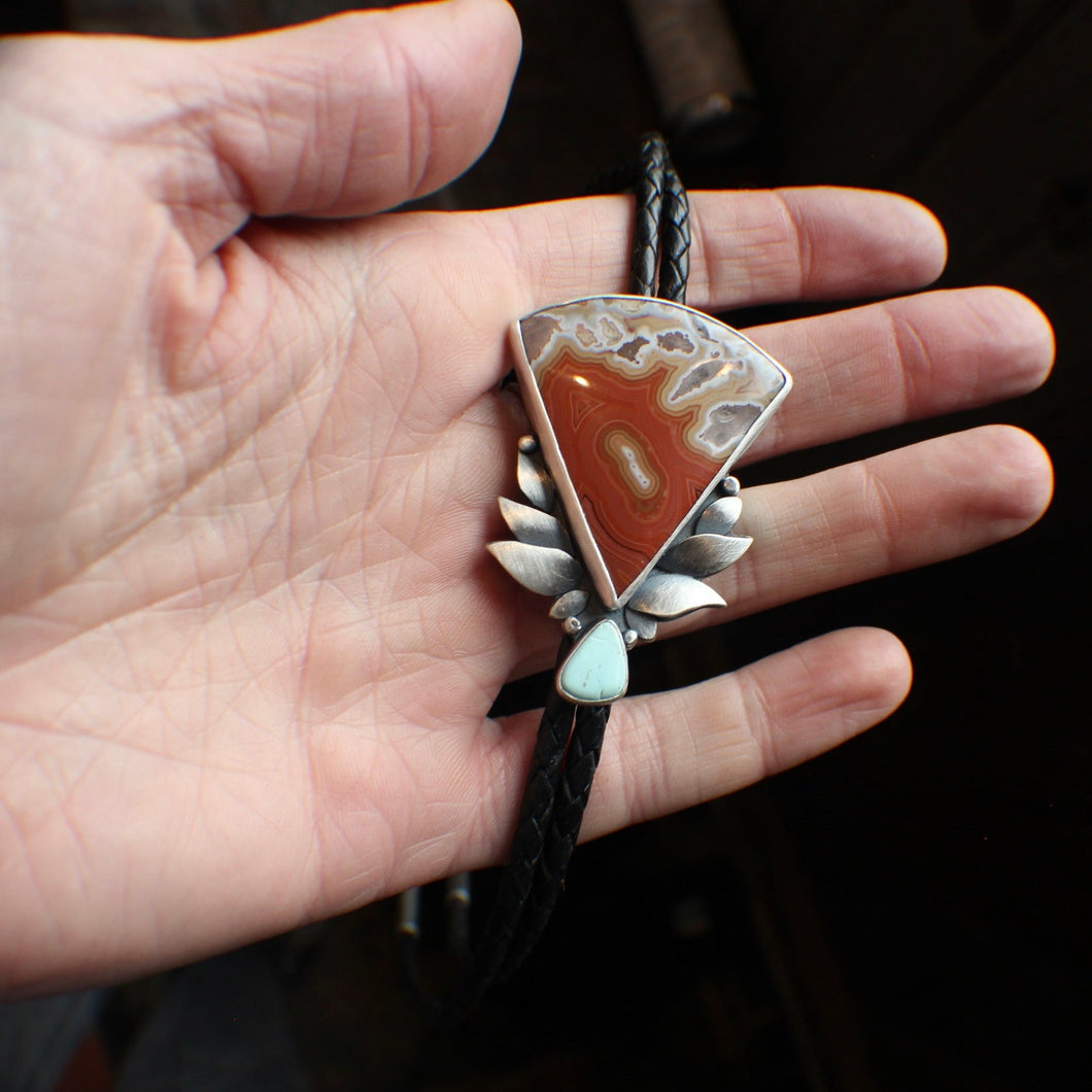 The Montana Heirloom BOLO Number 3 - Dryhead Agate & Butte Turquoise