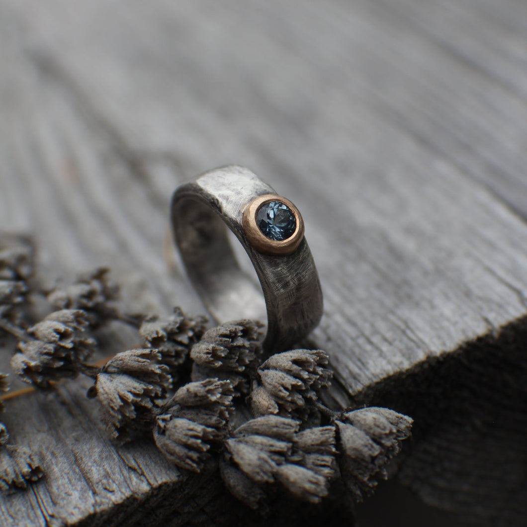 The Montana Sapphire Ring with 14k Gold Setting - size 7.25
