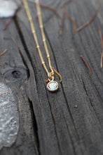 Load image into Gallery viewer, #1 Gray Green 6mm Rosecut Montana Sapphire Necklace in 14k Gold Fill - OOAK
