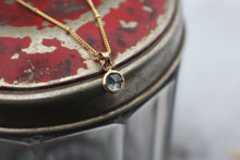 Load image into Gallery viewer, #1 Gray Green 6mm Rosecut Montana Sapphire Necklace in 14k Gold Fill - OOAK
