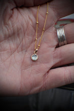 Load image into Gallery viewer, #1 Gray Green 6mm Rosecut Montana Sapphire Necklace in 14k Gold Fill - OOAK

