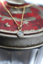 Load image into Gallery viewer, #2 Light Gray Green 6mm Rosecut Montana Sapphire Necklace in 14k Gold Fill - OOAK
