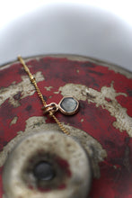 Load image into Gallery viewer, #2 Light Gray Green 6mm Rosecut Montana Sapphire Necklace in 14k Gold Fill - OOAK
