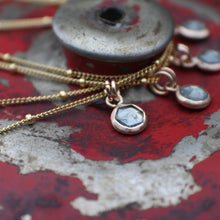 Load image into Gallery viewer, #1 Gray Green 6mm Rosecut Montana Sapphire Necklace in 14k Gold Fill - OOAK
