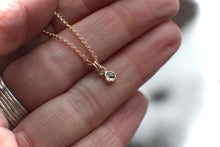 Load image into Gallery viewer, Very Light Gray Green 4mm Rose Cut Montana Sapphire Necklace in 14k Gold Fill - OOAK - #2
