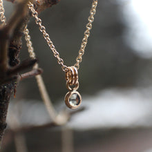 Load image into Gallery viewer, Very Light Gray Green 4mm Rose Cut Montana Sapphire Necklace in 14k Gold Fill - OOAK - #4
