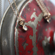 Load image into Gallery viewer, Very Light Gray Green 4mm Rose Cut Montana Sapphire Necklace in 14k Gold Fill - OOAK - #1
