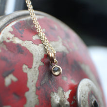 Load image into Gallery viewer, Very Light Gray Green 4mm Rose Cut Montana Sapphire Necklace in 14k Gold Fill - OOAK - #4
