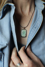 Load image into Gallery viewer, Variscite Large Rectangle Pendant on 18" rope chain
