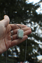 Load image into Gallery viewer, Variscite Large Rectangle Pendant on 18" rope chain
