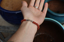 Load image into Gallery viewer, Gardener's Palette #1 - Terra Cotta Poppy Jasper &amp; Greenest Chrysocolla 7" Bracelet
