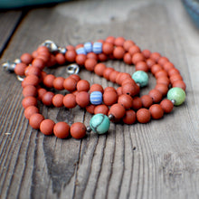 Load image into Gallery viewer, Gardener's Palette #4 - Terra Cotta Poppy Jasper &amp; light blue stripes!
